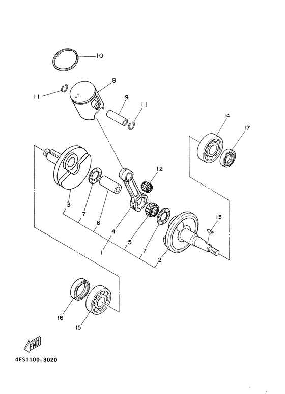 YZ85 Crankshaft & piston