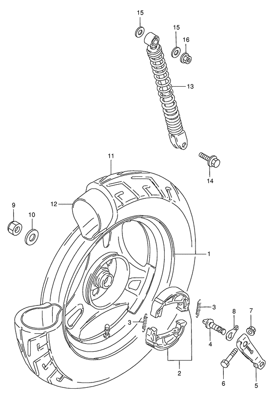 Rear wheel complete assy