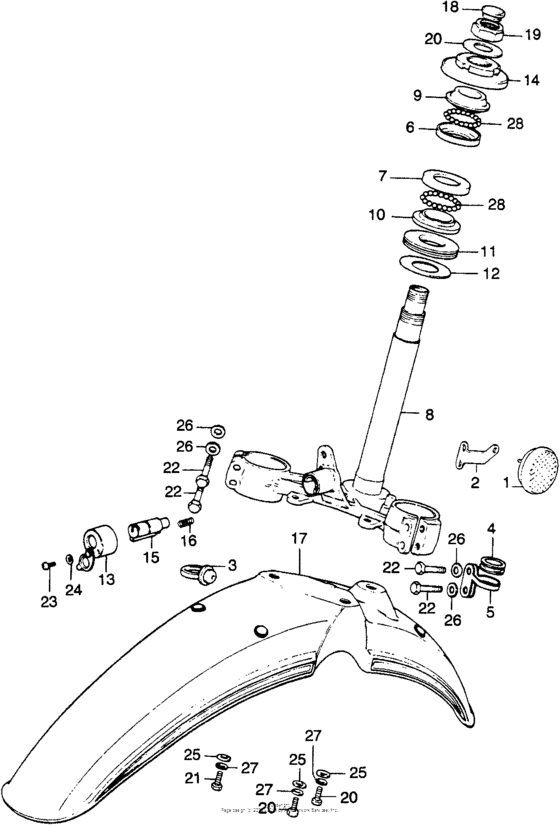 Front fender + steering stem
