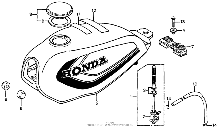 Fuel tank + fuel lever 79