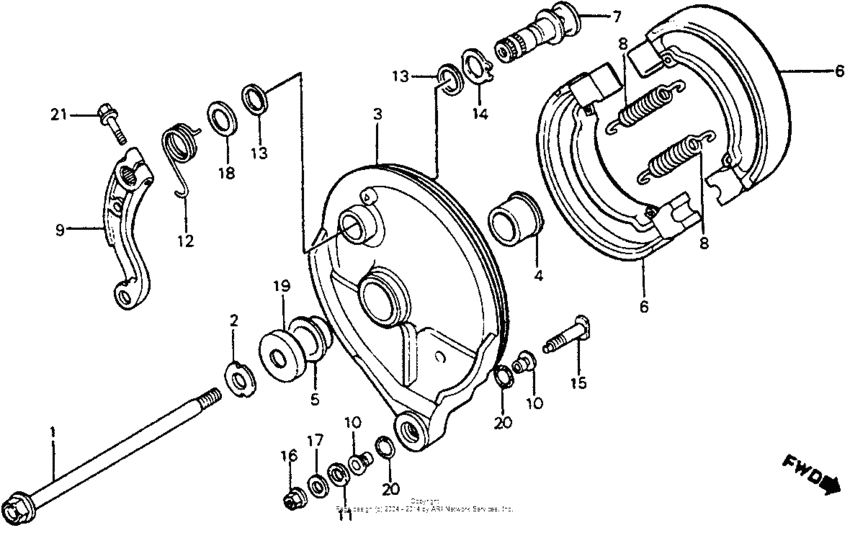 Rear brake panel 83