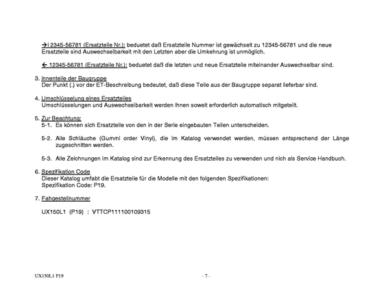 UX150 Catalog preface