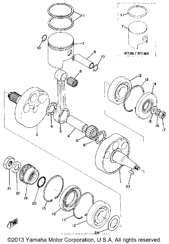 Crank & piston
