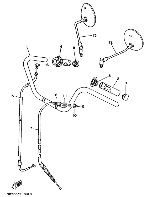 Steering handle. cable