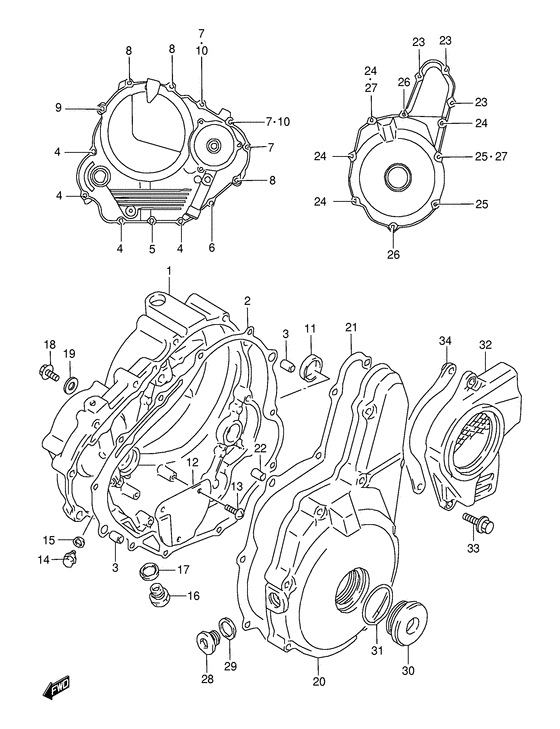 Crankcase cover ass`y  (v