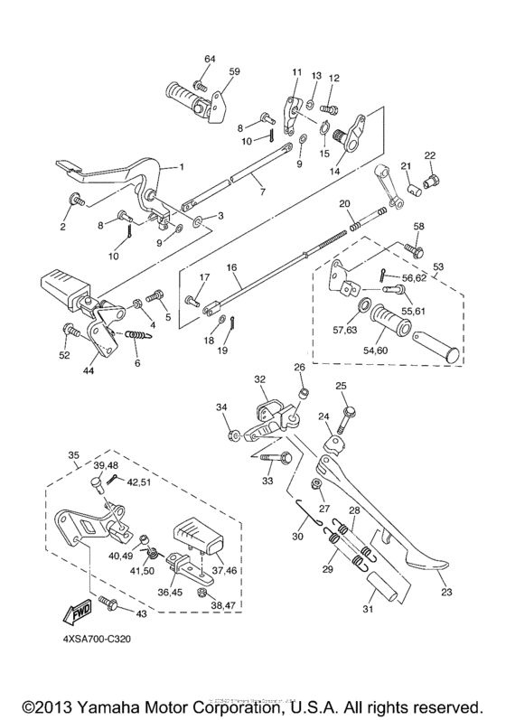 XVS650 Подножки