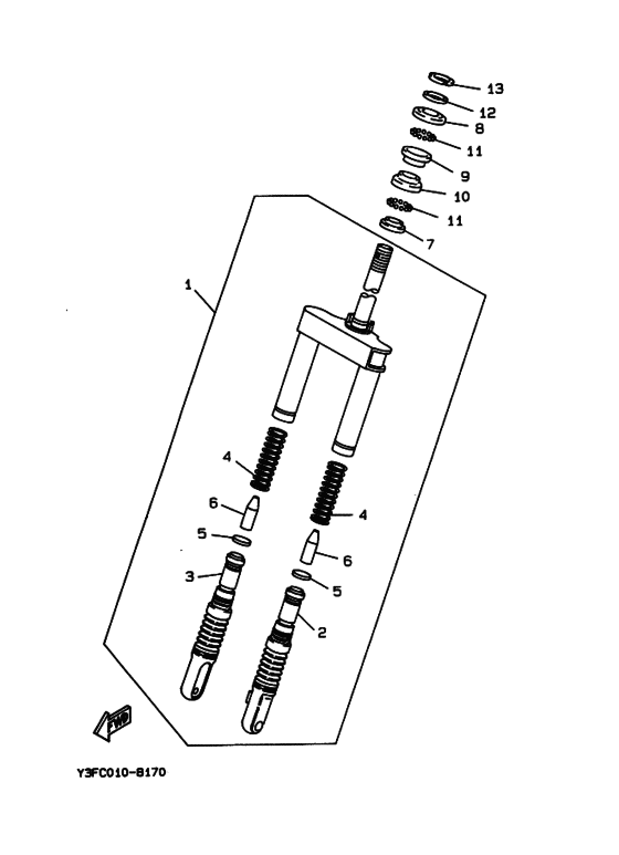 Front fork assy(ur silv