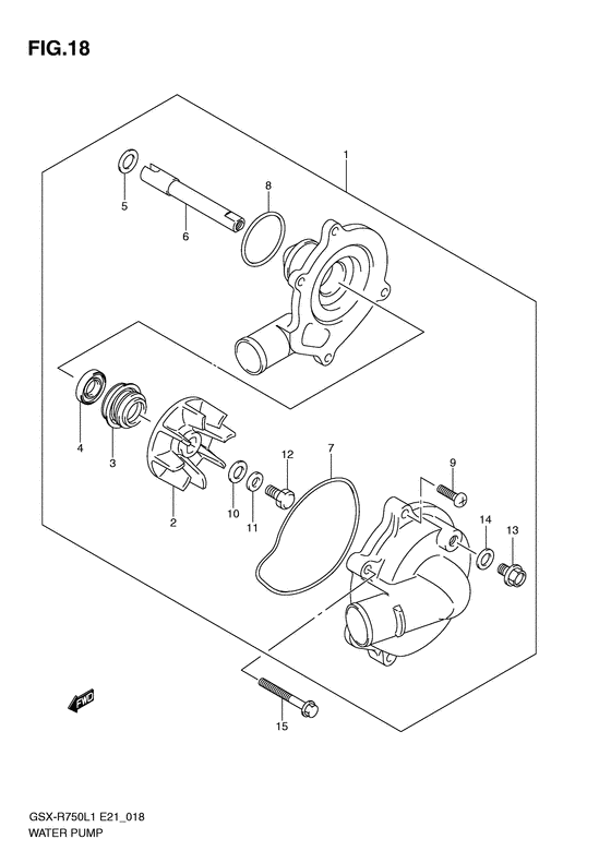 GSX-R750 Водяной насос