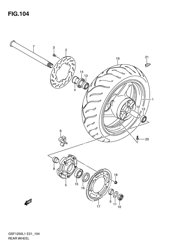 Rear wheel complete assy