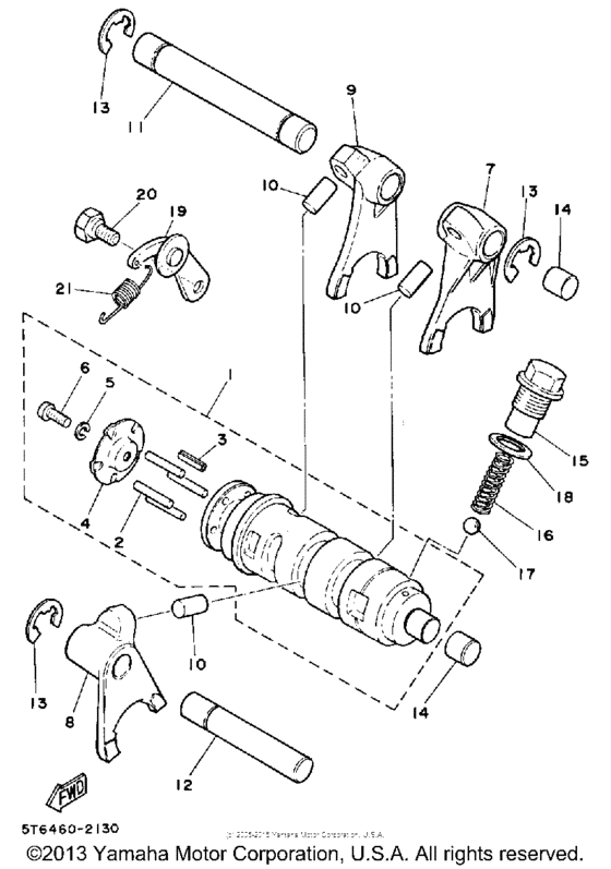 Shift cam-fork