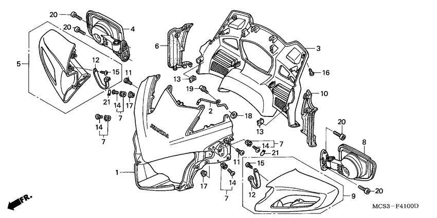Upper cowling assy