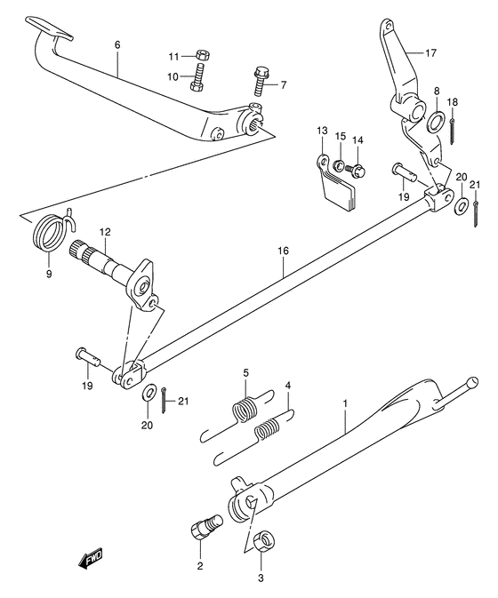 Stand/rear brake