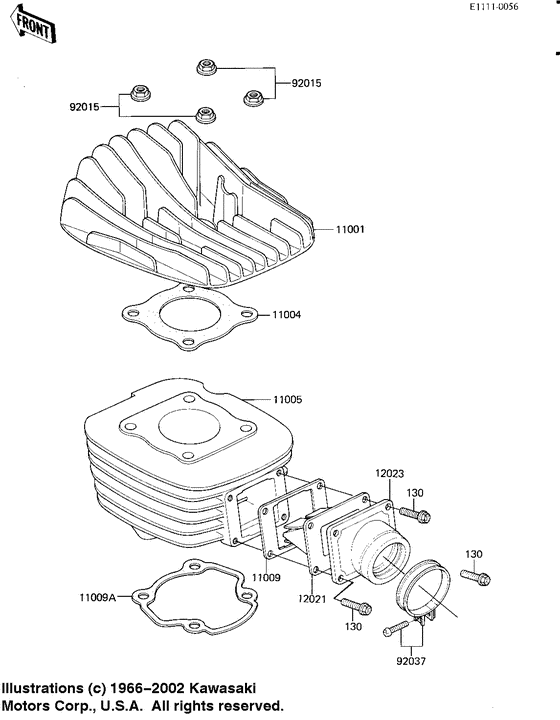 Cylinder head/cylinder/reed valve