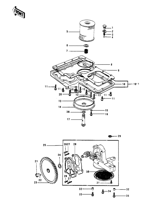 Oil pump/oil filter/oil pan