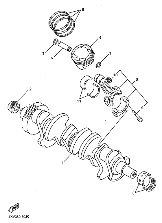 YZF-R1 Коленчатый вал и поршни