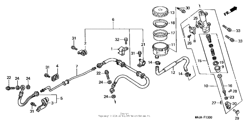 Rear brake master cylinder (1)