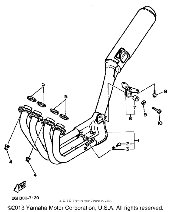 FZR750RT Выхлопная система
