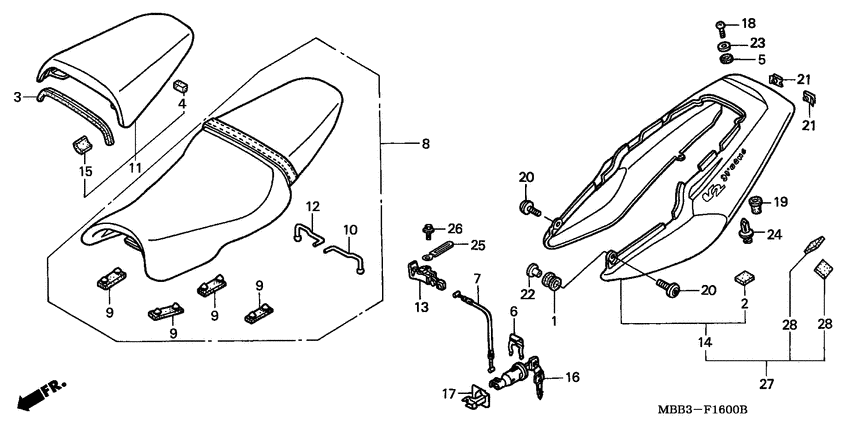 Seat/rear cowl