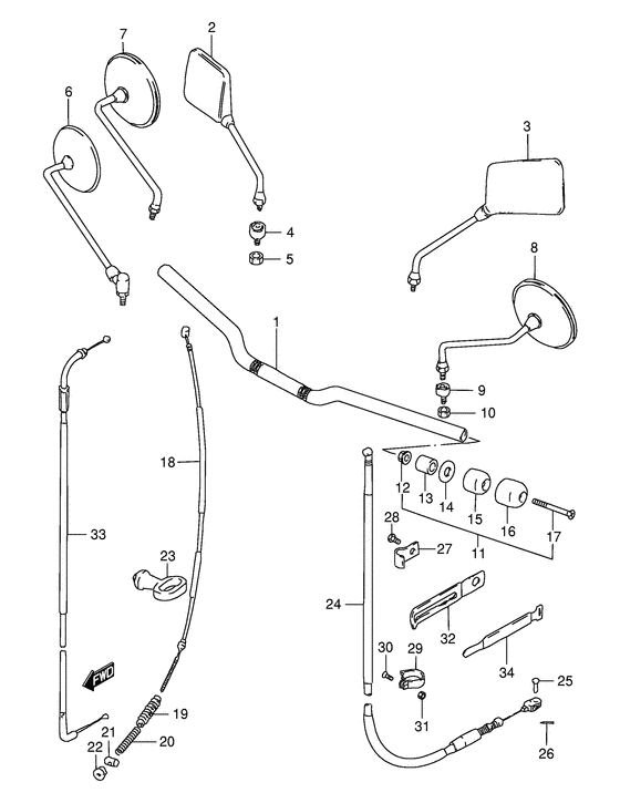 Handlebar - front cable