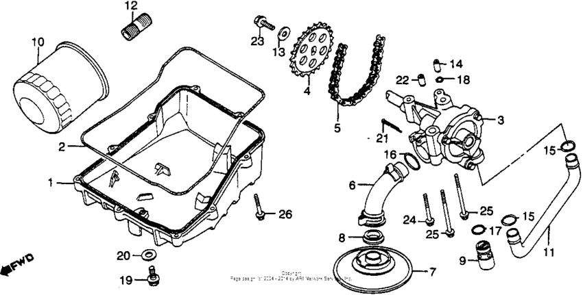 Oil filter + oil pan + oil pump