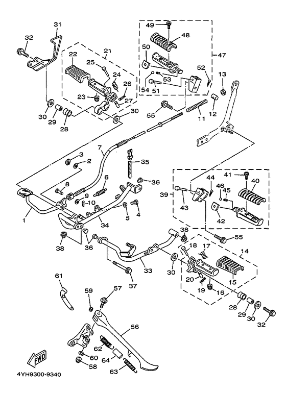 XV535 Stand. footrest