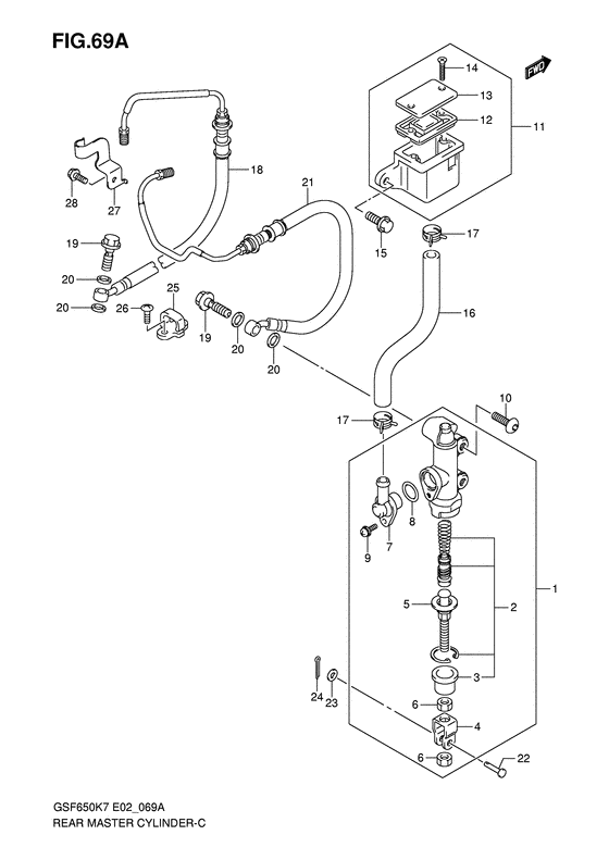 GSF650S Задний тормозной цилиндр