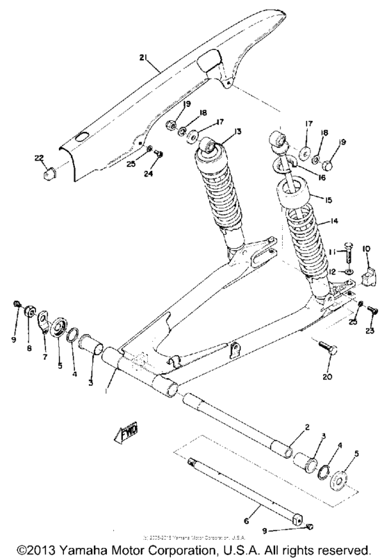 Rear arm - rear cushion - chain case