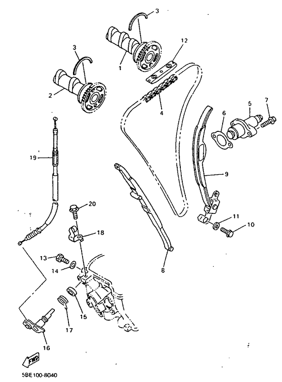 WR400F Camshaft. chain