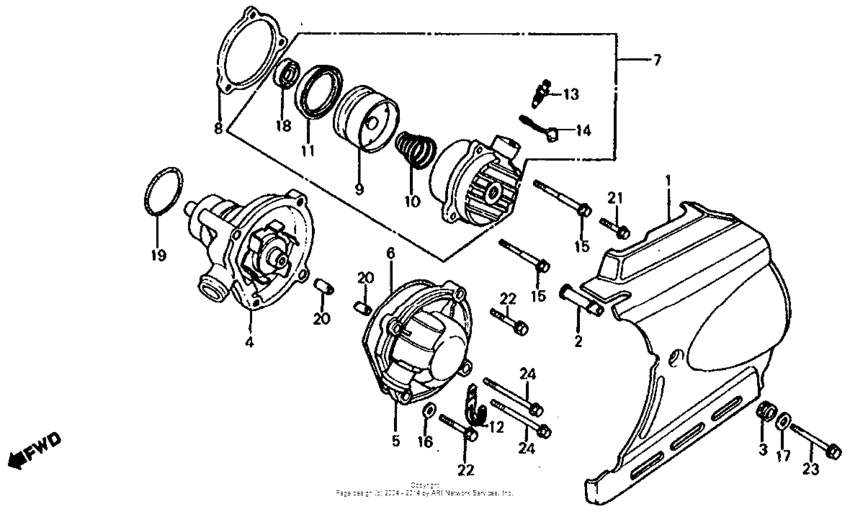 Rear cover + water pump