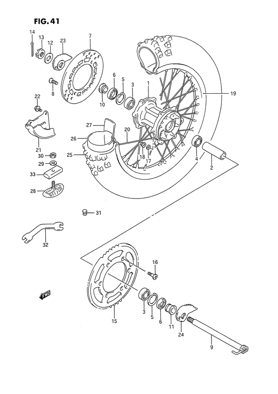 Rear wheel complete assy
