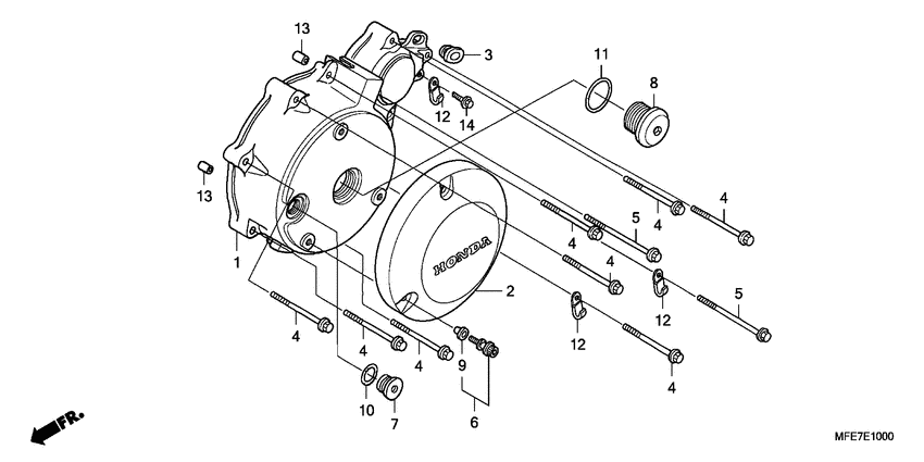 VT750C2F Крышка картера левая