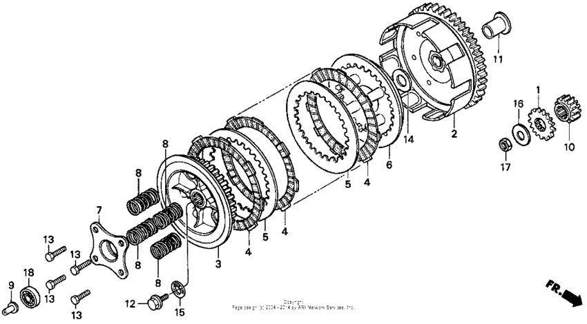 CR80R Сцепление