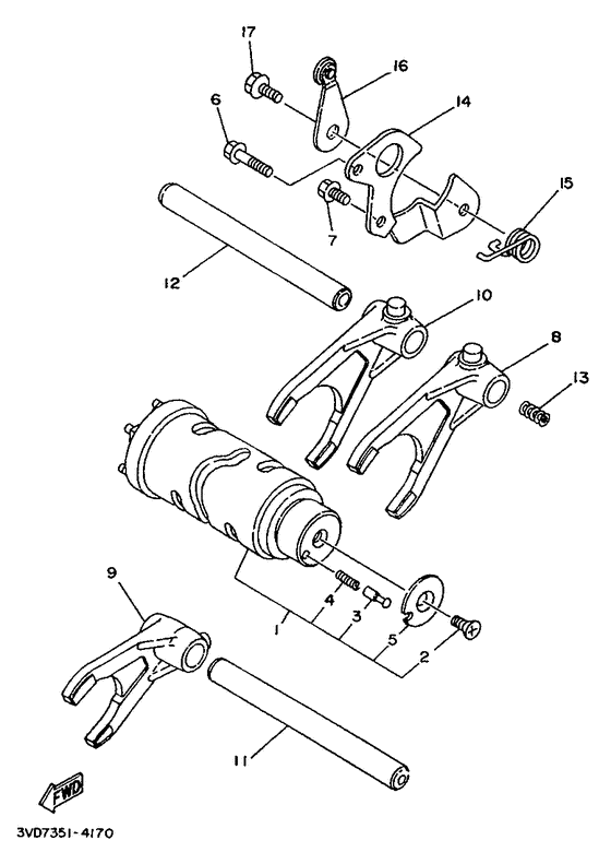 Shift cam. fork