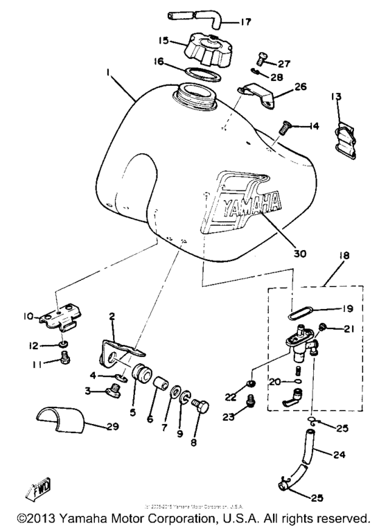 YZ80J Топливный бак