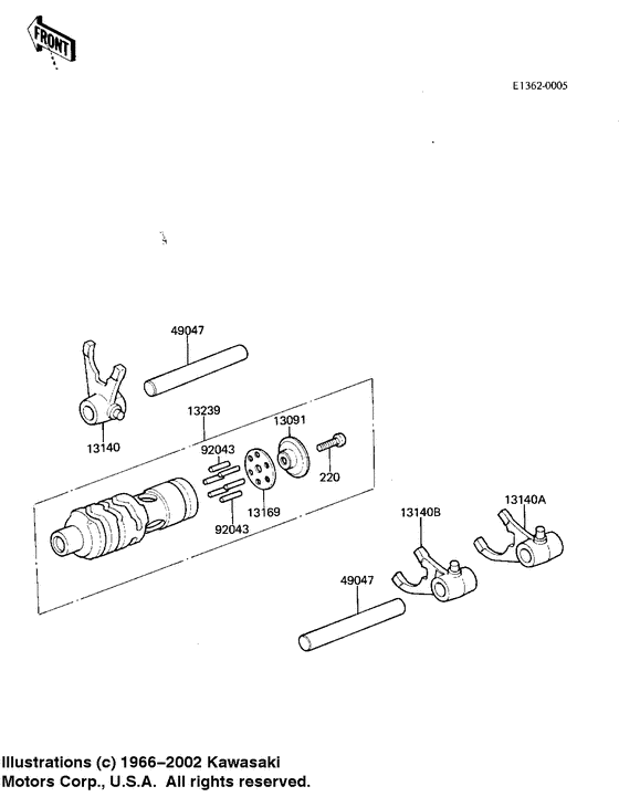 Gear change drum & forks