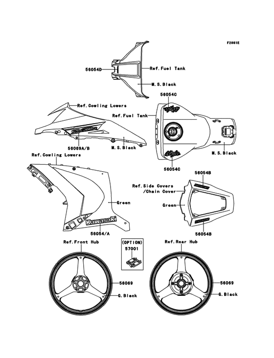 ZX1000 Decals(Green)