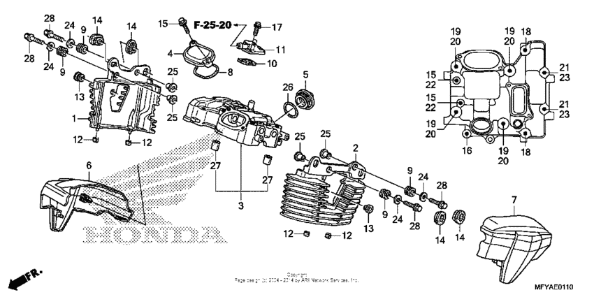 VT1300CS (ABS) Крышка головки заднего цилиндра