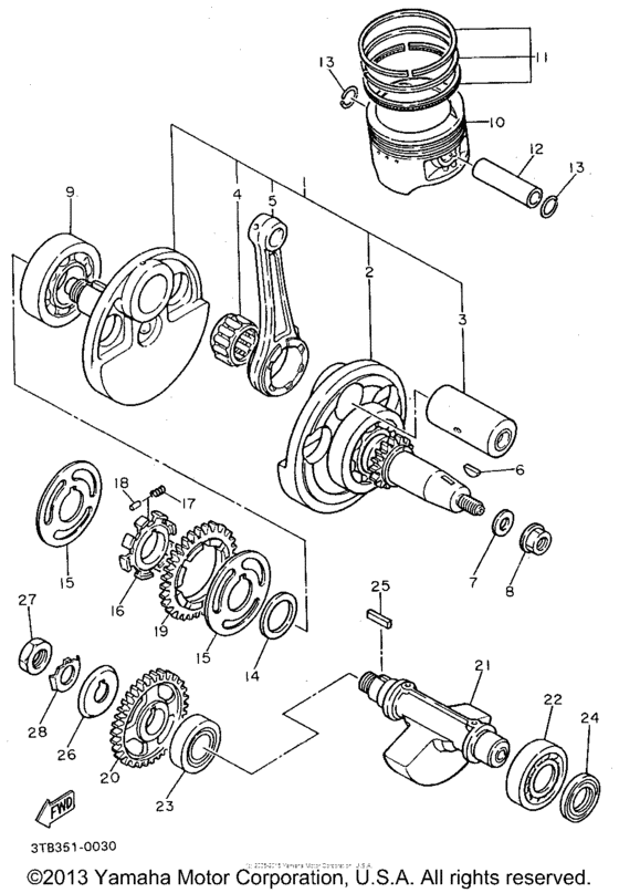 XT600EG Коленчатый вал и Поршень