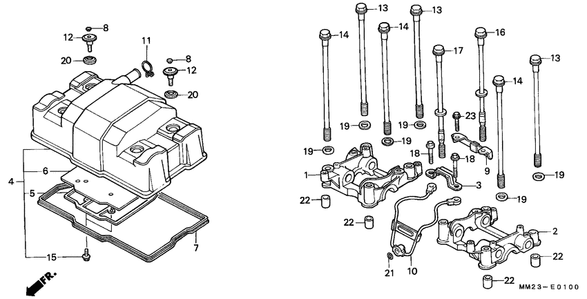 Cylinder head cover/ camshaft holder