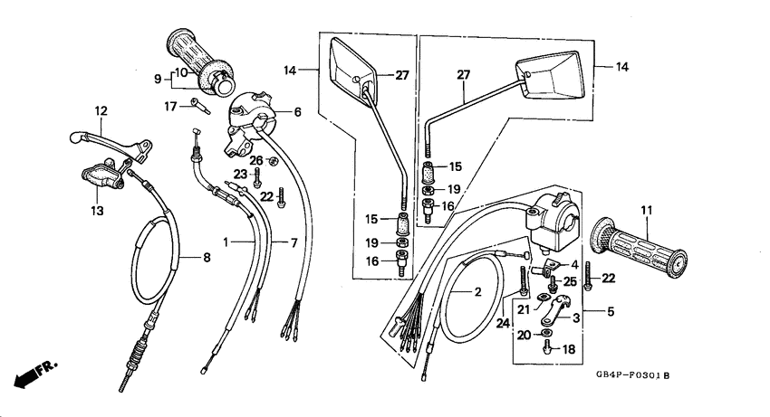 Handle lever/switch/cable