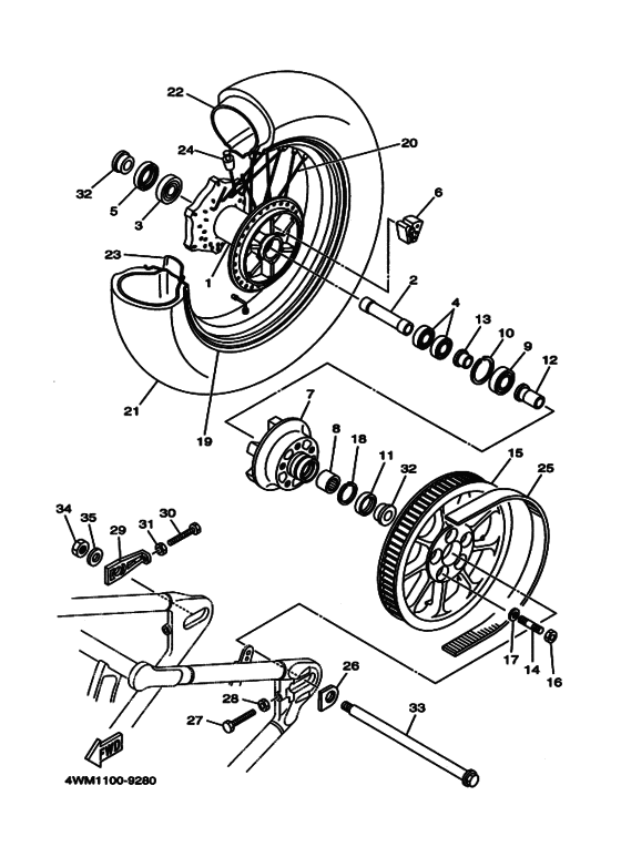 Rear wheel complete assy