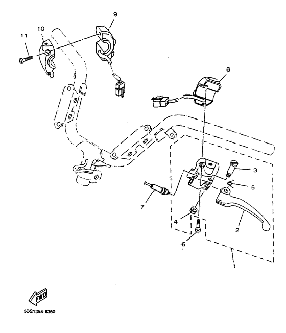 YP125R Handle switch. lever