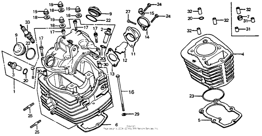 Cylinder head + cylinder