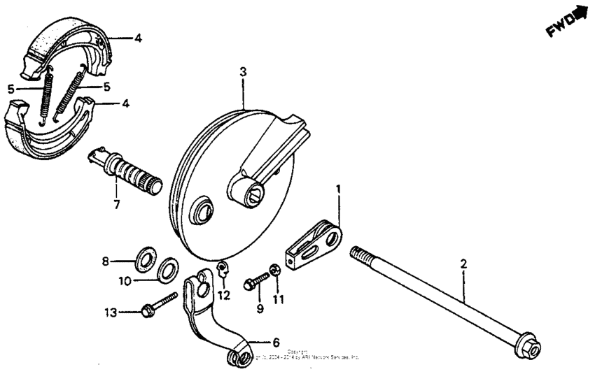 Rear brake panel 82-83