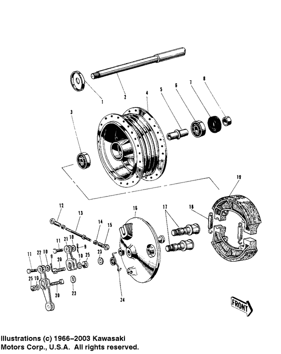 Front hub/brake