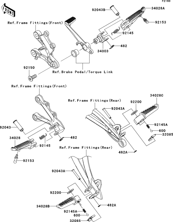 ZX600 Подножки