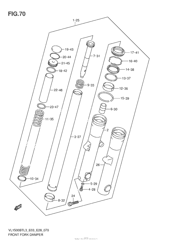 VL1500BT Передняя вилка