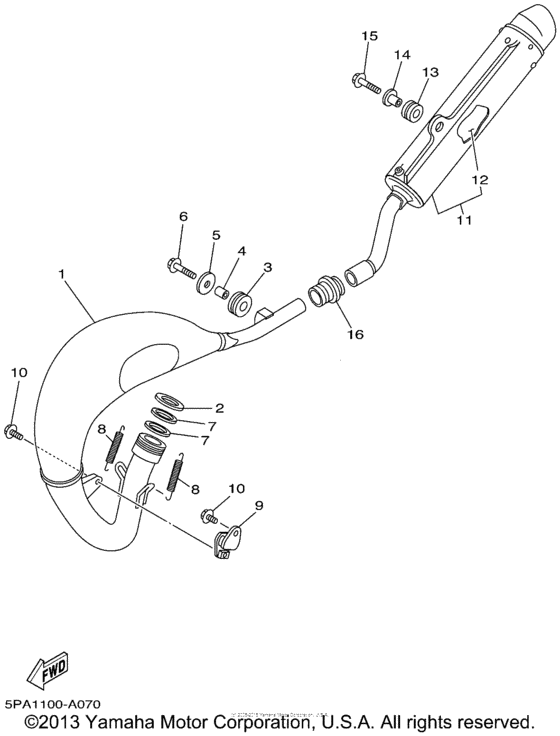 YZ85P Выхлопная система