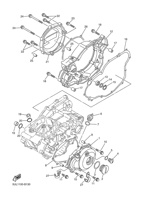YZ250F Крышка картера двигателя