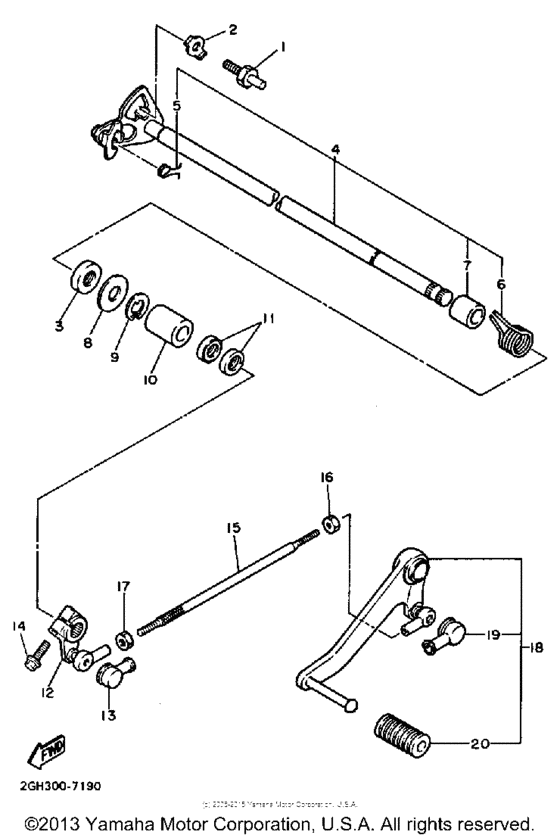 FZR750RT Вал переключения